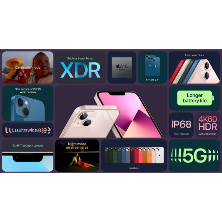 ایفون 13نرمال iPhone 13 CH دو سیم کارت ظرفیت 128 گیگابایت و رم 4 گیگابایت