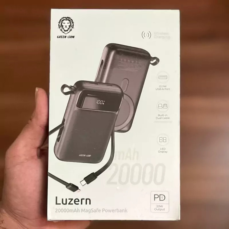 پاور بانک مگ سیف گرین لاین مدل Luzern ظرفیت 20000 میلی آمپر توان 22.5 وات