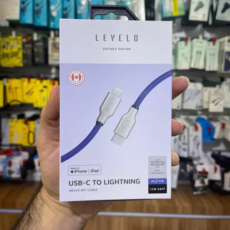 کابل تایپ سی به لایتنینگ برند کانادایی Levelo