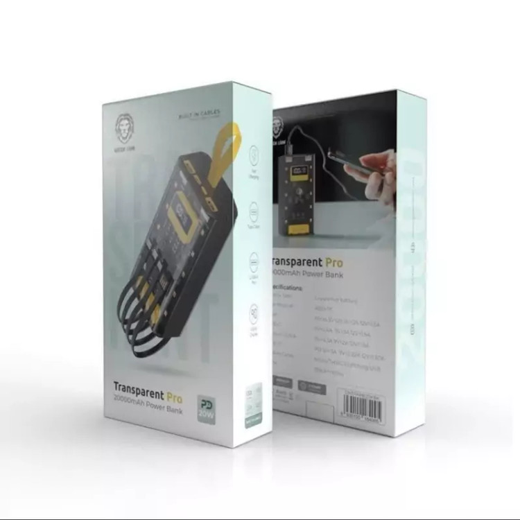 پاور بانک 20000 میلی آمپر گرین لاین مدل Transparent pro