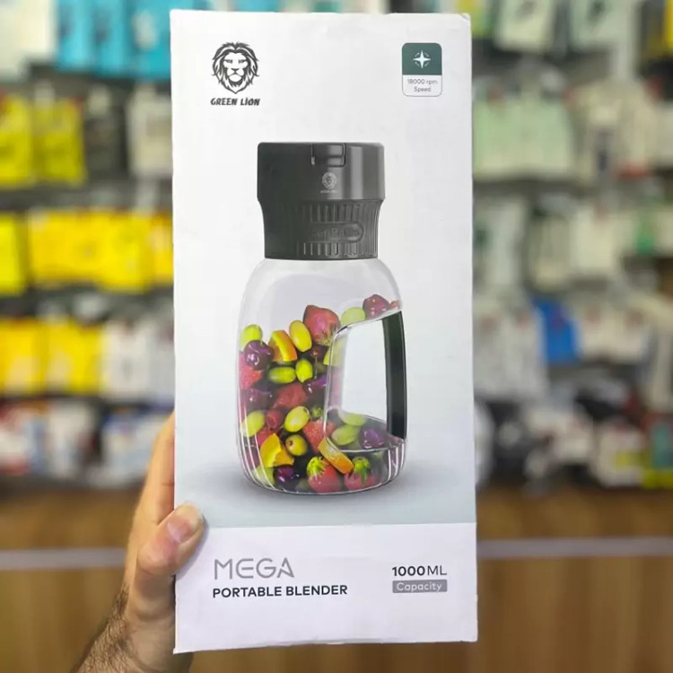 شیکر مخلوط کن یک لیتری قابل حمل گرین لاین Green Lion Mega Portable Blender ا Green Lion Mega Portable Blender